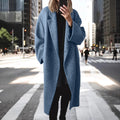winter cross-border fashion  independent station  women's multi-color multi-size woolen long windbreaker outwear