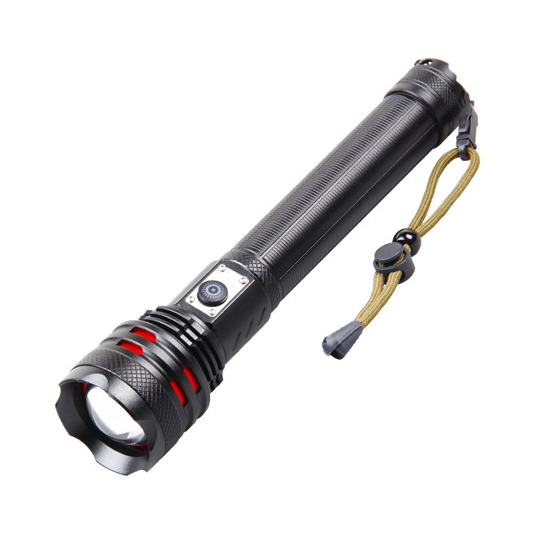 Cross-border new XHP-160 strong light USB charging telescopic variable light LED power display outdoor long-range flashlight