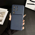 Suitable for samsung s26ultra plain leather mobile phone case small v pattern anti-fall simple cross-border s25 protective cover foreign trade case