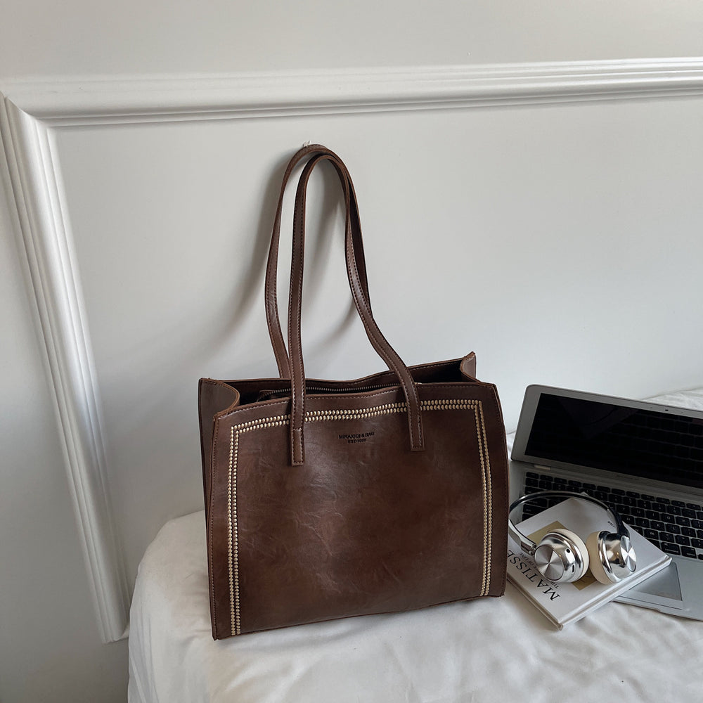 trend inssense of design 2025new arrivalretrocasualcasualsatchel bag easiest for match large capacity shoulder bag