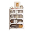 Steel bookcase french style home with door dustproof children's multi-layer iron art flip-top bookshelf living room storage rack