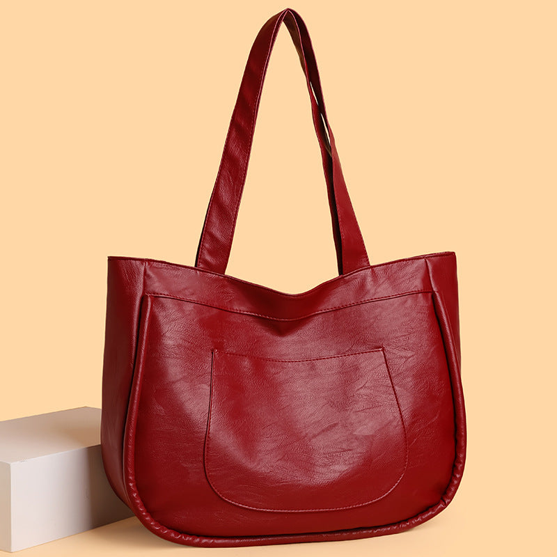 2025 new fashion cross-border women's bag - high-quality versatile tote bag, large capacity shoulder bag, minimalist commuter bag, mom bag