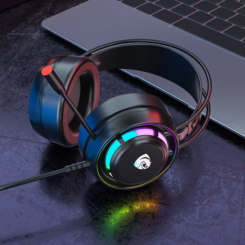 psh-300 computer head-mounted chicken-eating headphones with sound and slot identification with microphone 7.1 e-sports game wired headset