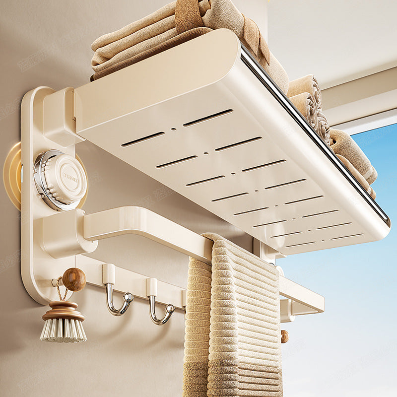 Suction cup, towel rack, toilet free punching, bathroom towel rack, bathroom rack, toilet cream wind pendant set.