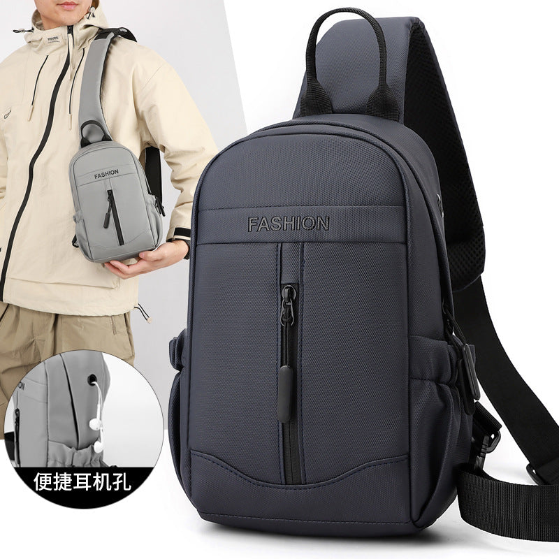 Foreign trade new men's breast bag fashionable and simple commuting shoulder bag portable sports cycling versatile messenger bag