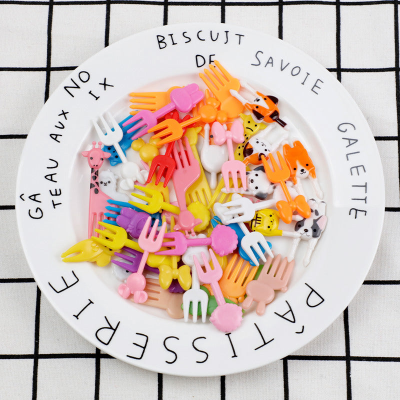 cartoon fruit fork set - cute animal creative fruit picks, bento fruit forks, dessert forks - wholesale