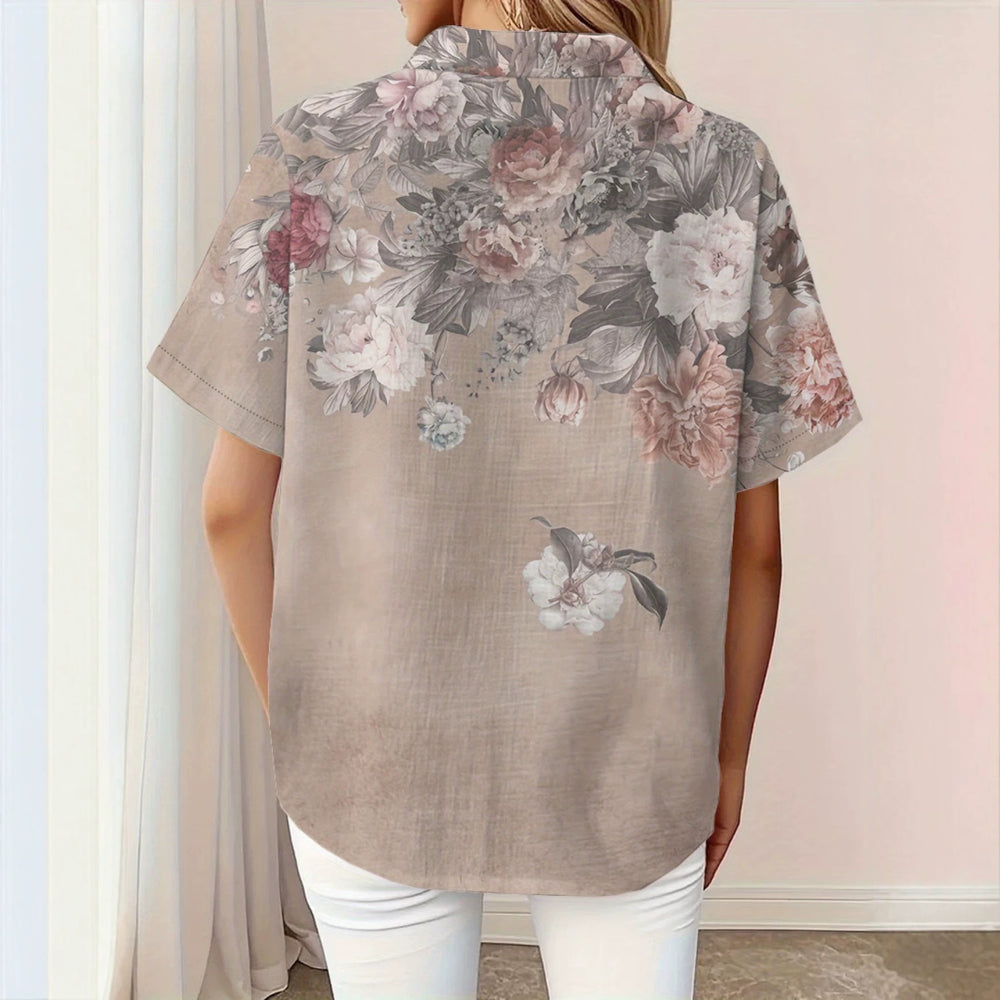 wholesale women's short-sleeved shirts, trendy shirt with hot-selling cross-border print designs, dropshipping available
