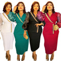 African cross-border e-commerce ol commute organza dress european and american  women's two-piece set pencil skirt