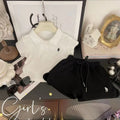 Girls' outfit set -  summer new korean style baby girl fashionable casual sports kids polo shirt two-piece trendy set