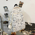 Niche style american graffiti junior high school and college students large capacity backpack stylish checkerboard grids high school student backpack