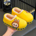 Kids cotton slippers winter indoor girl baby non-slipthickenedheattechcute boy's fur cotton shoes