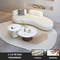 Nordic normcore cream style sofa living room velvet art curved modern casualaccessible luxury beauty salon reception internet celebrity style