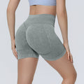 New seamless sand wash yoga shorts - high waist, butt-lifting, compression workout shorts for women - perfect for outdoor running, training, and fitness