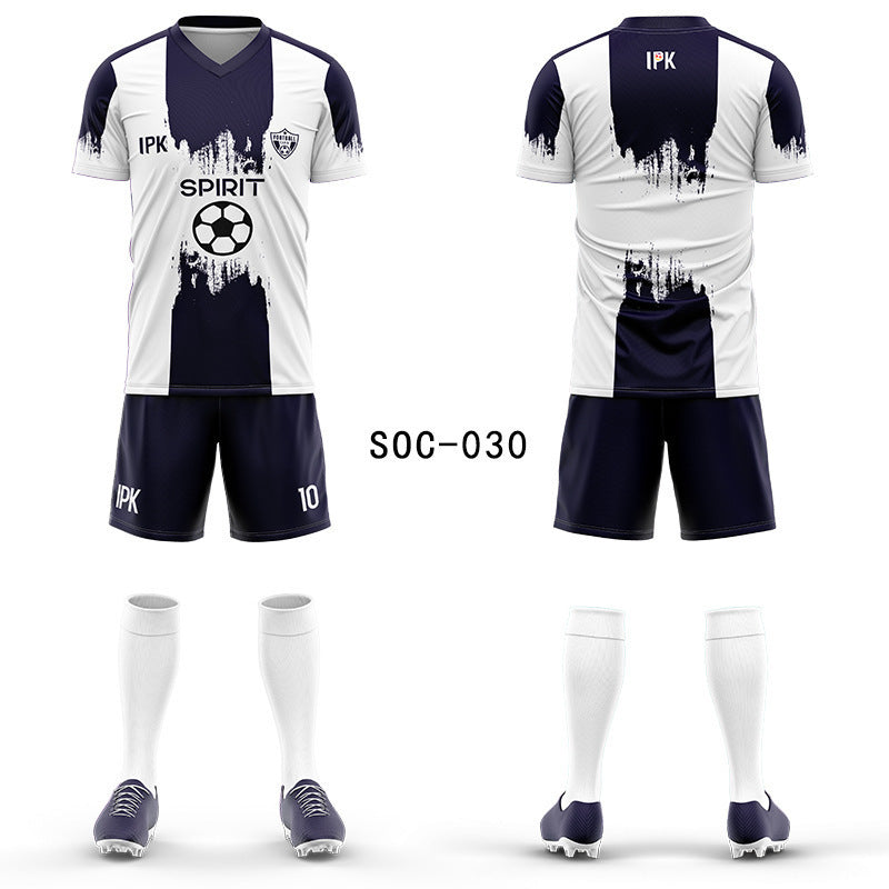 2025 new football jersey set men's football jersey team game jersey short-sleeved sports training jersey customization