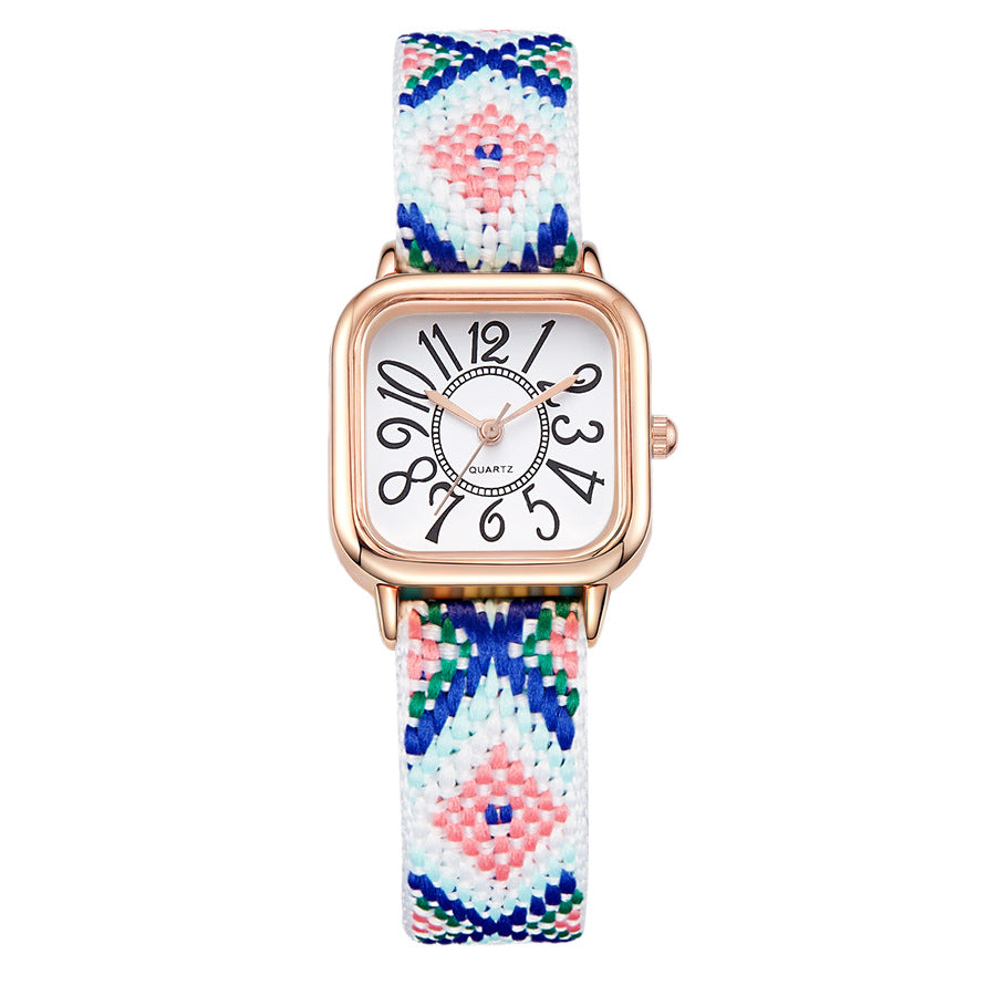 New women's watches live stream new women's woven strap quartz watch fashion cross-border wholesale