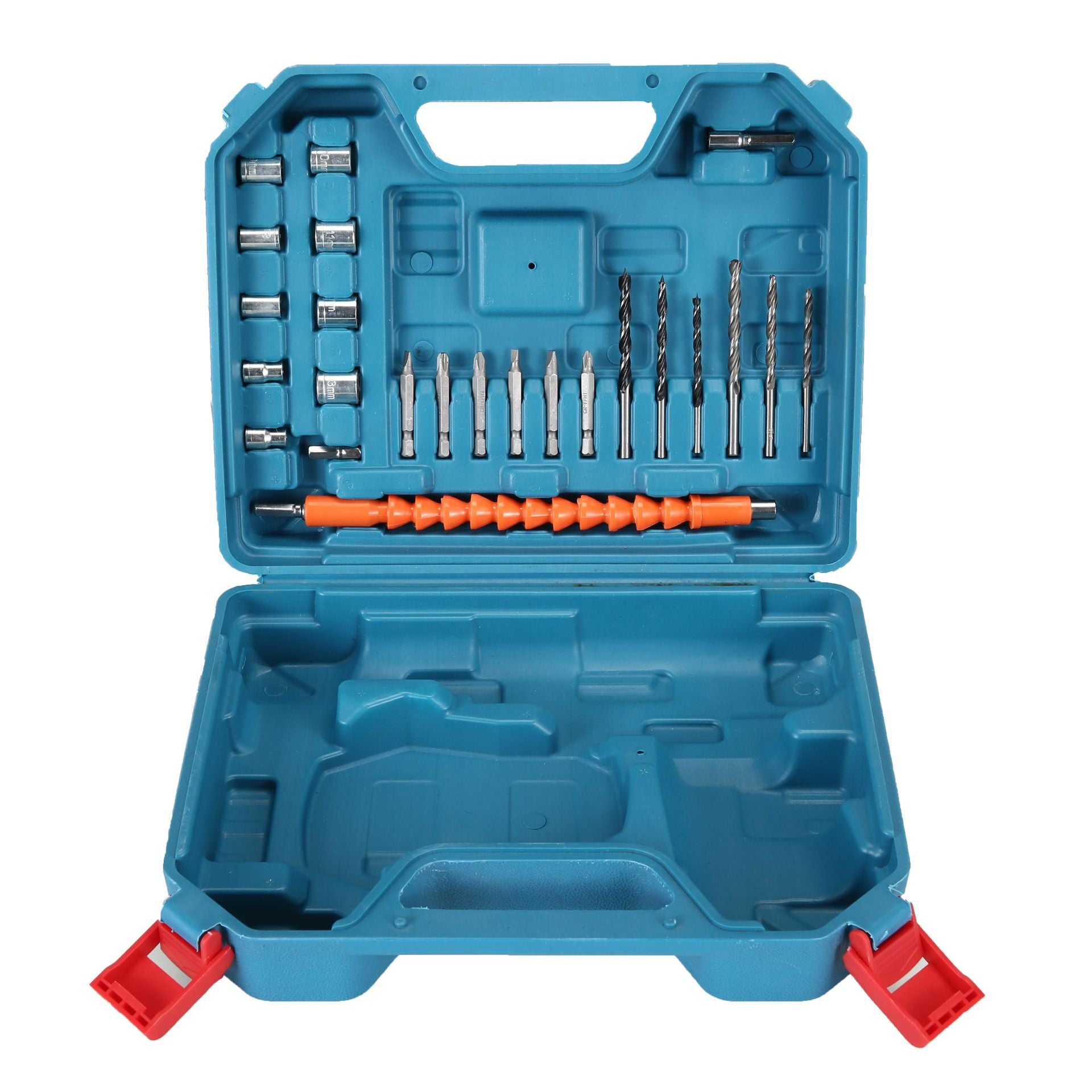 Lithium battery drill set blue toolbox set, household electric screwdriver set combination toolbox set