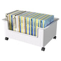 Under-desk book storage box with universal wheels - movable bookcase for students, classroom use, desktop book organizer, bookshelf