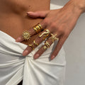 Wholesale alloy ring sets - european & american style, new ocean-inspired accessories, unique & trendy sun & starfish finger rings for women