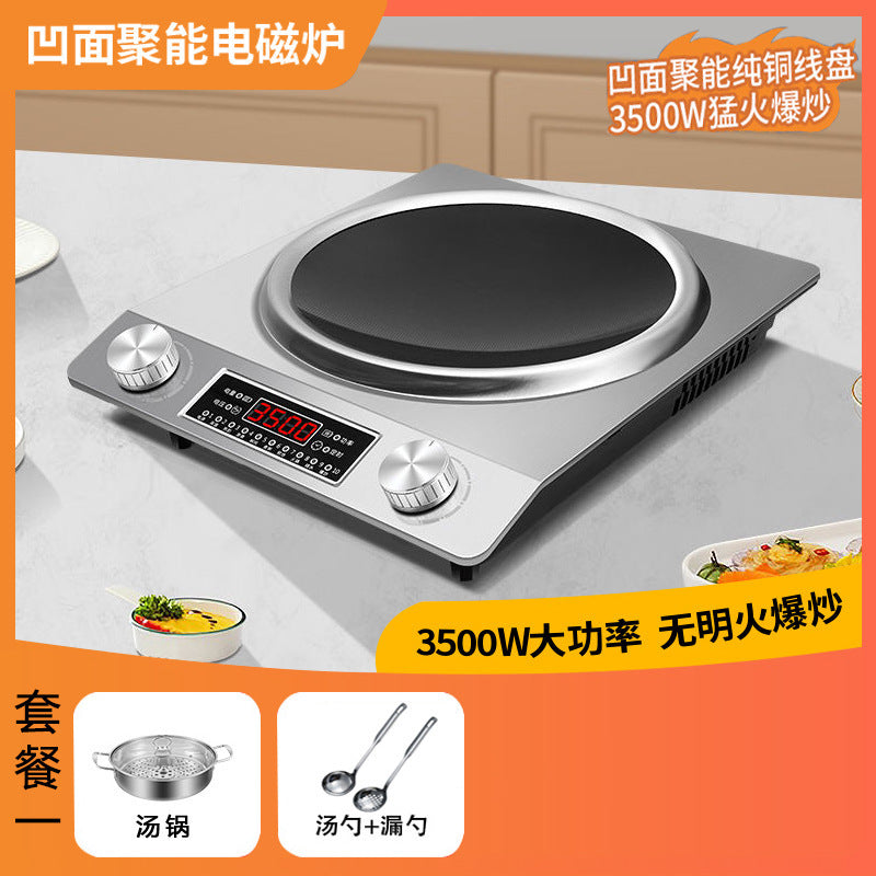 Concave induction cooker for home new arrival fire stove high power induction cooker commercial battery stove