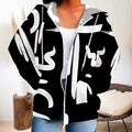 hot-selling plus-size women's zip-up hoodie, new casual long-sleeve hooded sweatshirt jacket, dropshipping available
