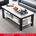 Living room coffee table for home office tempered glass tea table casual italian small apartment double-layer rectangular tea table