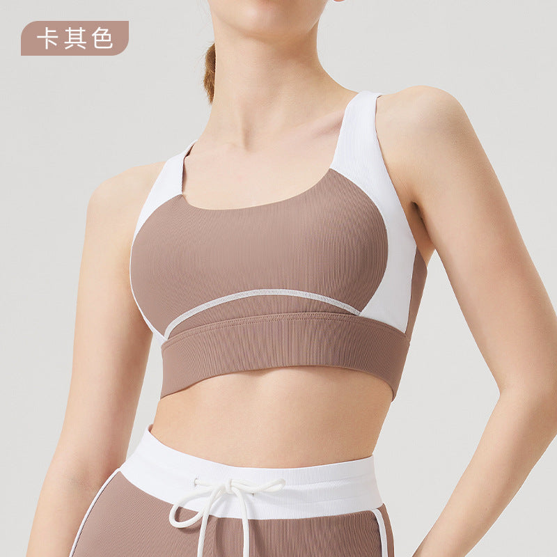 Spring/summer high-waisted activewear set for women - color block, open back, body-hugging, barely-there feel yoga set with running shorts - gym & yoga apparel