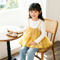 Girls' spring top set: sweet mesh princess-style camisole and top for kids