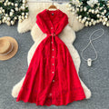 Luxury lace dress for women - summer crochet embroidery, unique and chic design, exuding a sophisticated and elegant aura
