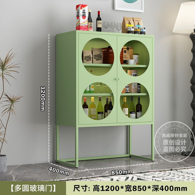 Iron sideboard storage wall storage iron cabinet kitchen living room wine cabinet modern casual tea storage drawer cabinet
