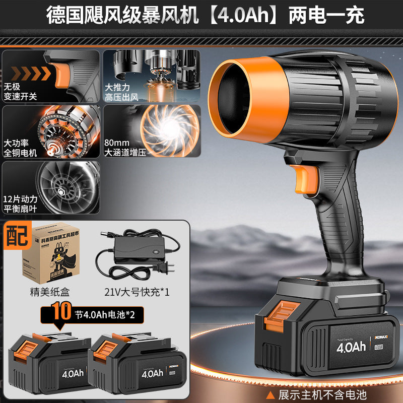 High-power industrial-grade blower with turbine fan – powerful air blower for dust, leaves, and snow removal (lithium battery powered)