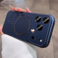 Suitable for iphone17pro large window ice-like cooling and breathable magnetic phone case apple 15 colorful hollow case