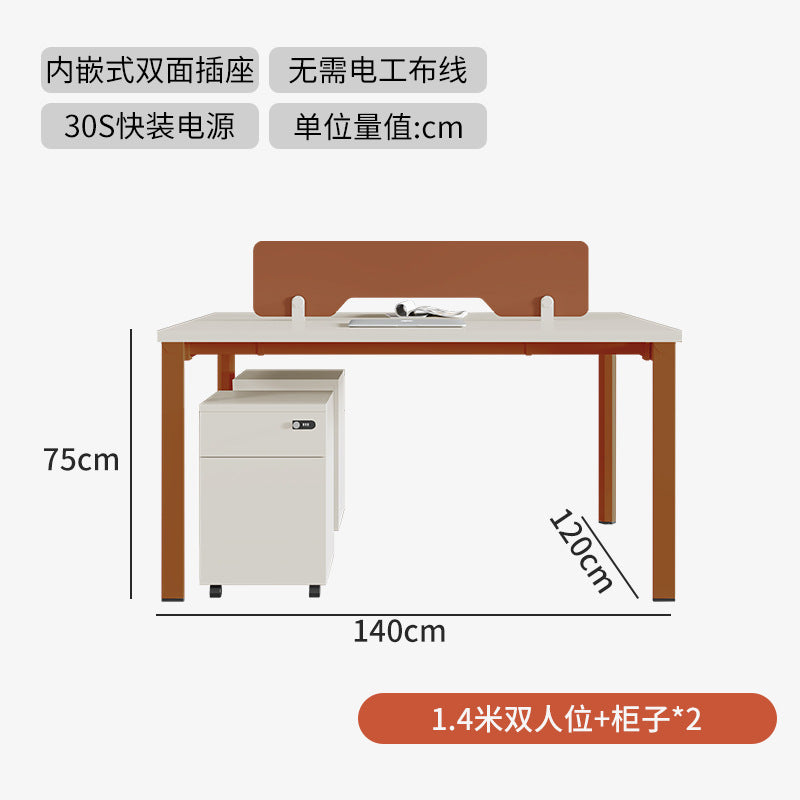 Saint rica thickened steel frame office desk and chair combination four-person double 2-person 4-person desk casual modern office electric