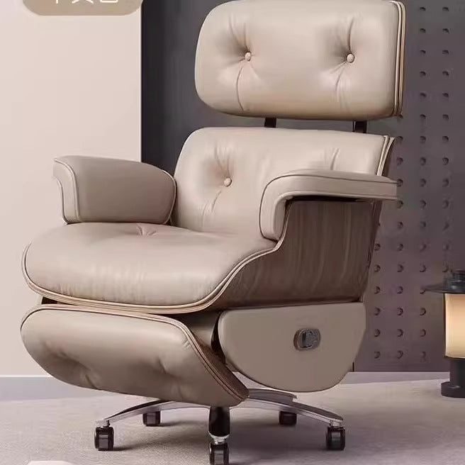 Eames electric leather office chair recliner computer chair sedentary business study boss chair eames recliner