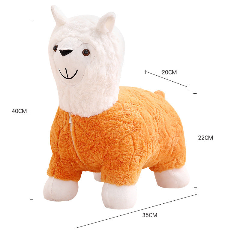 Alpaca seat Living room shoe changing stool Children's sofa Leisure chair Sitting stool Cartoon birthday Simple modern animal stool