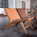 Nordic solid wood single sofa chair recliner saddle chair back chair design cross-border wabi-sabi style