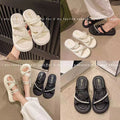 2025 summer new roman two-wear sandals thick sole fairy pearl heightening outweareasiest for matchfrenchelegant sandals