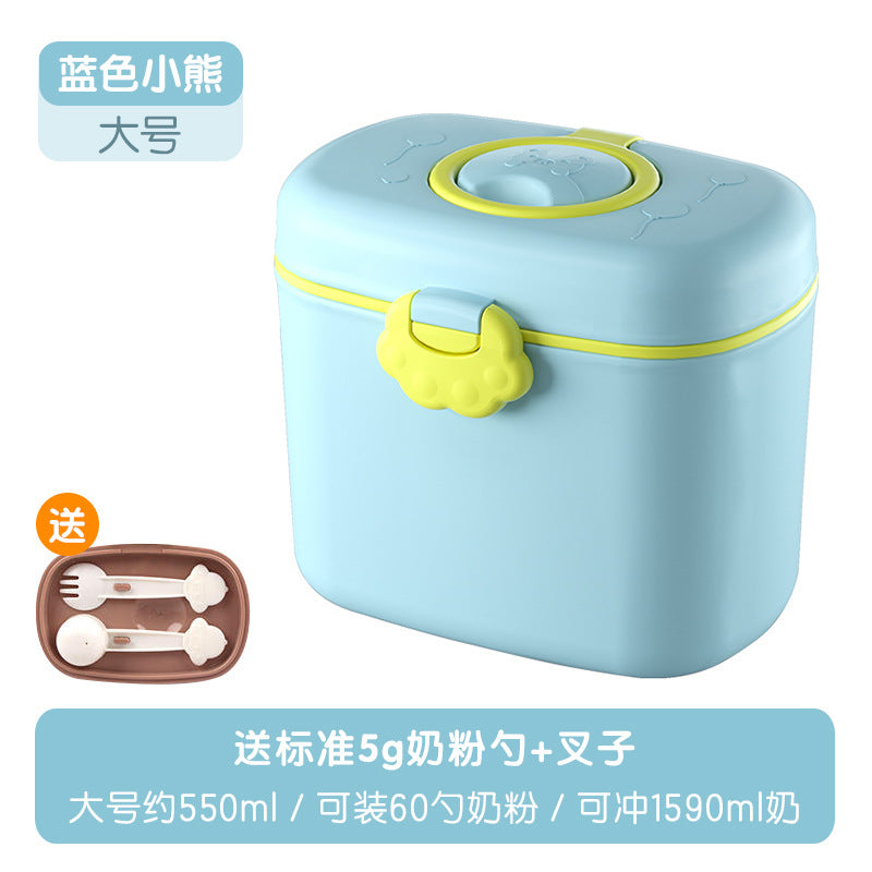 Baby formula box, portable food supplement rice noodle box, sealed jar, moisture-proof large storage tank, divided into grids