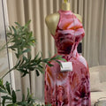 European and american cross-border women's clothing:  summer new arrival - elegant printed slim-fit sleeveless maxi dress with tie detail