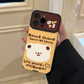 Cute custard bear phone case for iphone 17, iphone 16/15 - trendy, niche, and popular protective cover