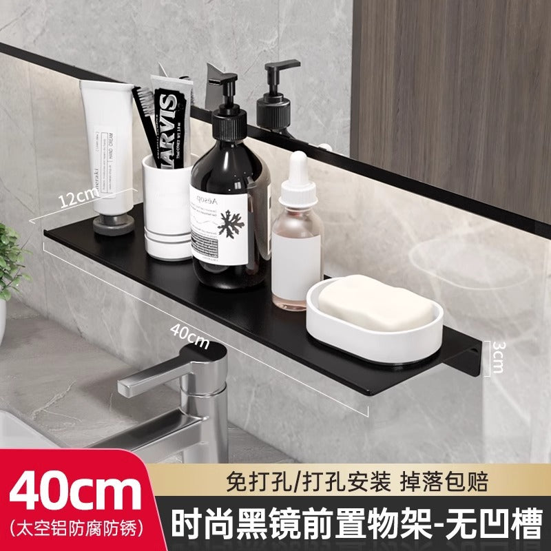 Nordic toilet rack wall hanging wall non-punching toilet bathroom washstand mirror front storage rack one board