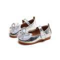 Girls'  spring new bowknot soft sole princess leather shoes for mid-to-large children - wholesale magic tape closure kids' shoes (direct from manufacturer)