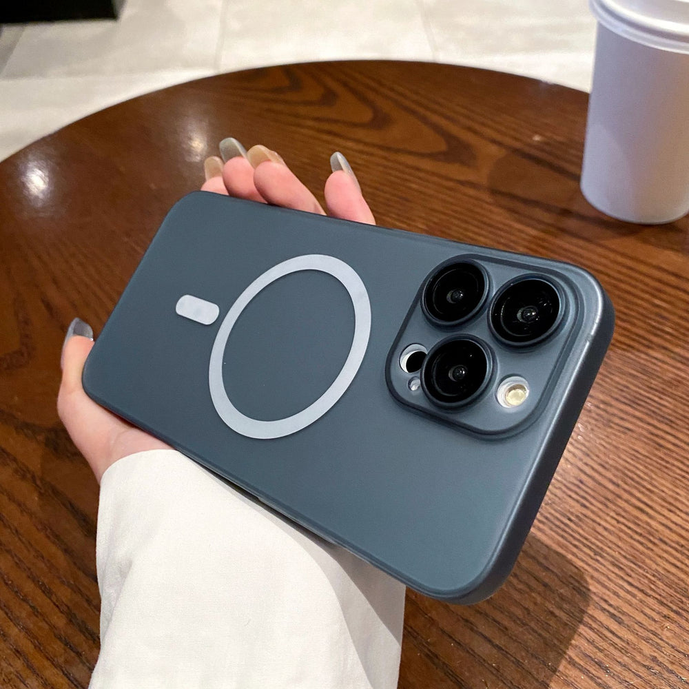 Ultra-thin ice mist magnetic full coverage pc case for iphone 17 pro max, iphone 15, iphone 11, and iphone 16