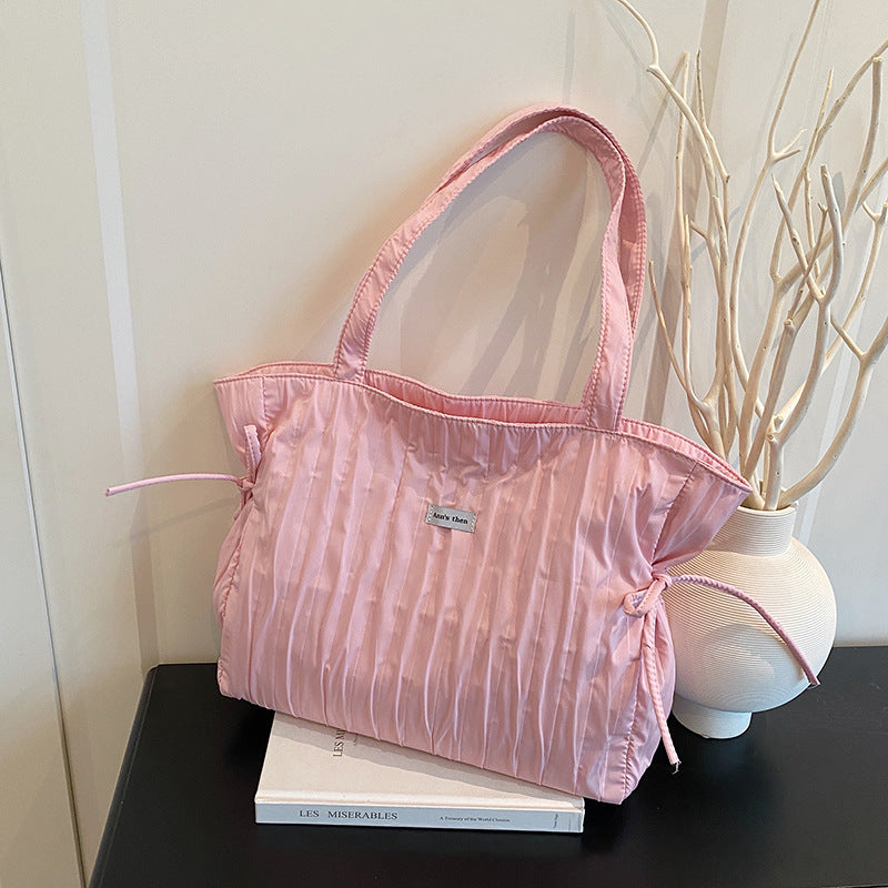 Cross-border casual tote bag, simple personality and large capacity fashion women 2025 summer commuting lazy wind messenger bag women