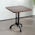 American retro solid wood table cafe table and chairs dessert shop milk tea shop scandinavian medieval iron square table restaurant round table