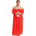 European and american cross-border   plus size women's clothing african solid color maxi dress new style dress with belt