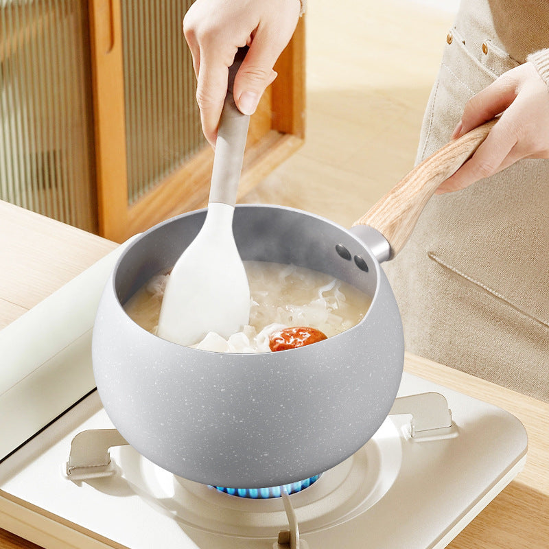 Cute baby baby food pot non-stick pot for home milk small pot small cooking pot gas stove snow flat pot milk pot