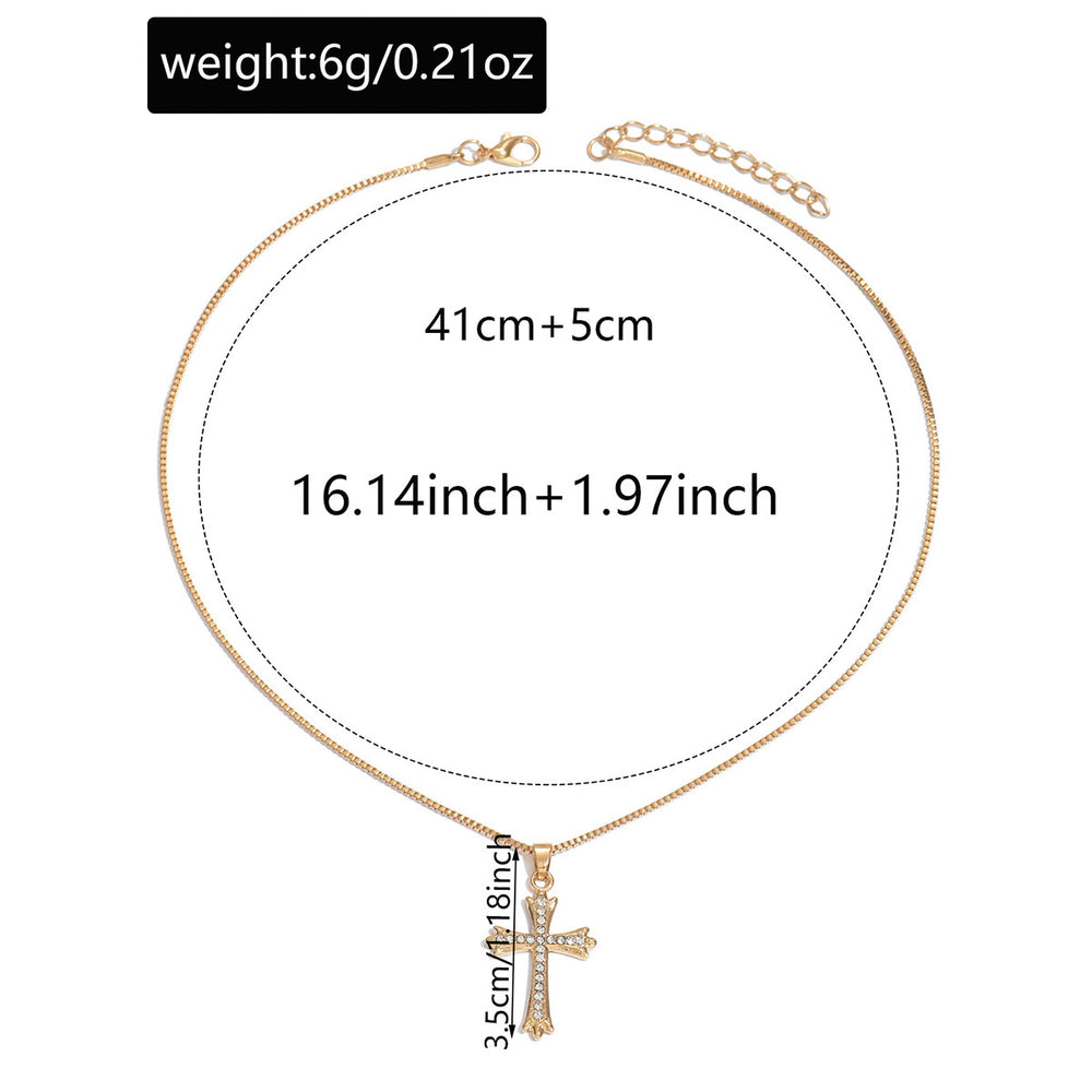 Cross necklace wholesale european and american cross-border jewelry women's stylish diamond-encrusted high-end pendant daily versatile clavicle chain