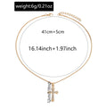 Cross necklace wholesale european and american cross-border jewelry women's stylish diamond-encrusted high-end pendant daily versatile clavicle chain