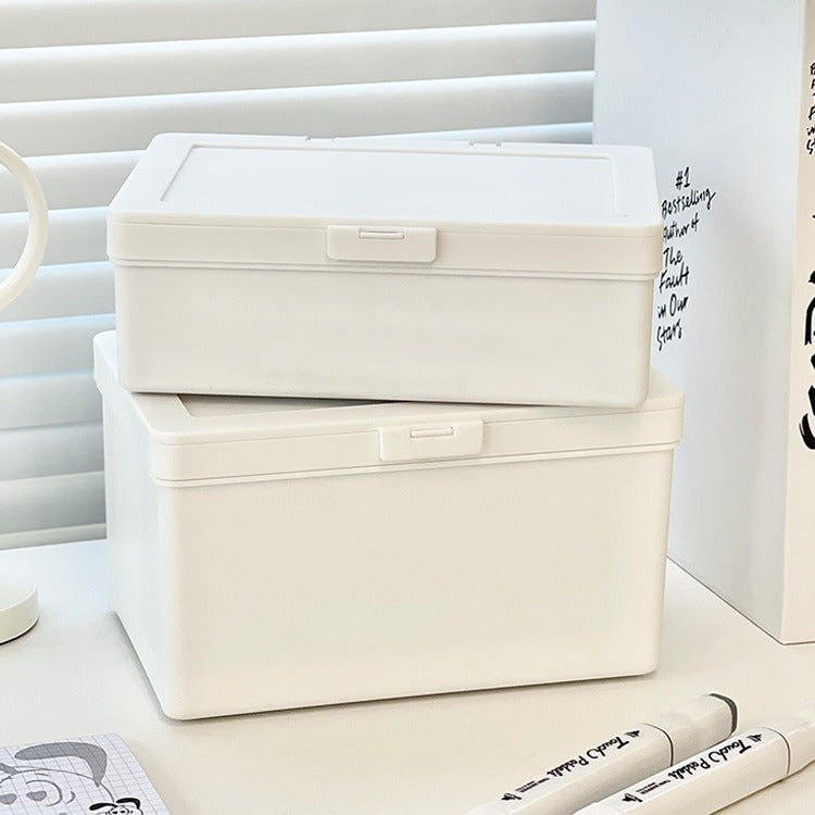 ins unprinted wind pure white flip storage box card hand material dust storage desktop stationery finishing box wholesale