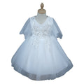 Kids' formal dress princess dress new short printed mesh girl's princess dress flower girl wedding dress one piece wholesale foreign trade